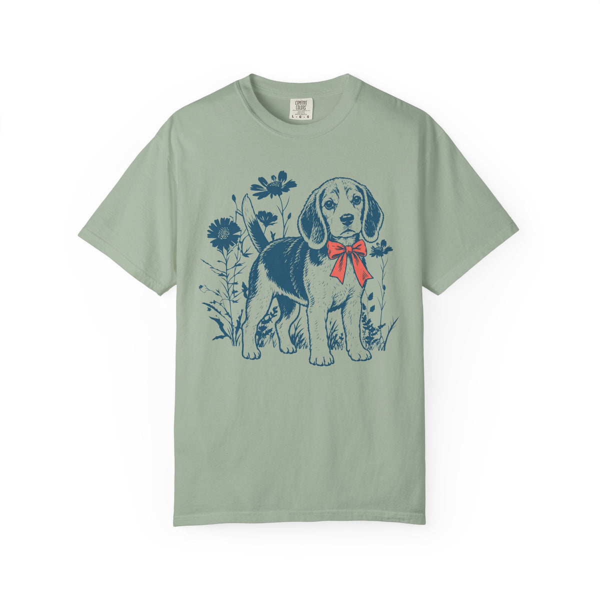 Dogs in Bloom Beagle T-Shirt in Bay from When Dogs Fly