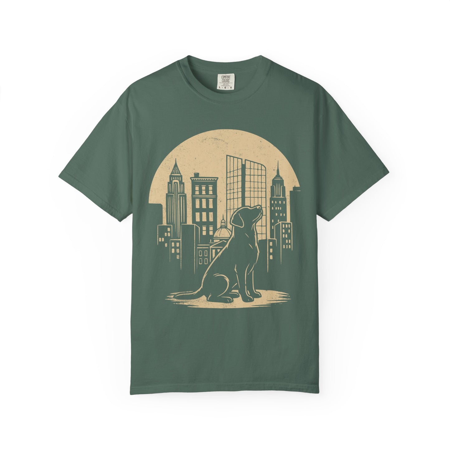 Big City Labrador Retriever T-Shirt in Blue Spruce from When Dogs Fly