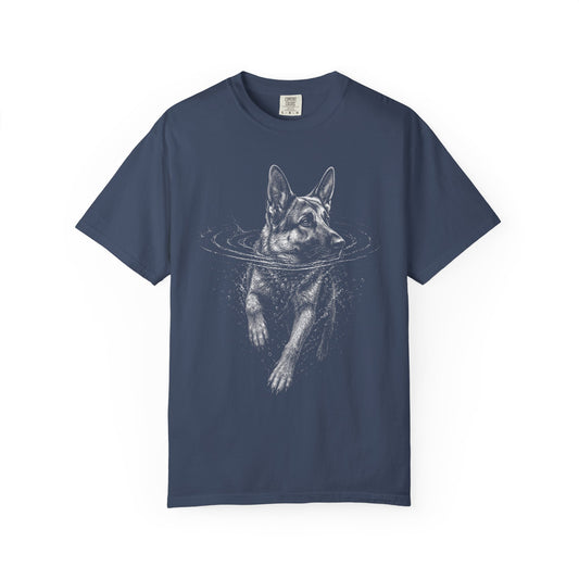 German Shepherd Dog Paddle T-Shirt in Midnight from When Dogs Fly