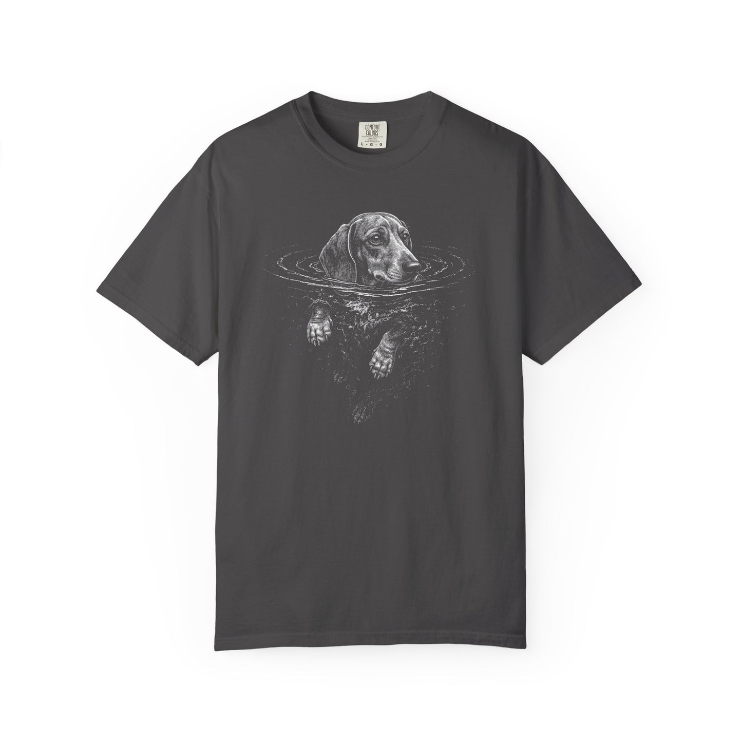 Dachshund Dog Paddle T-Shirt in Graphite from When Dogs Fly