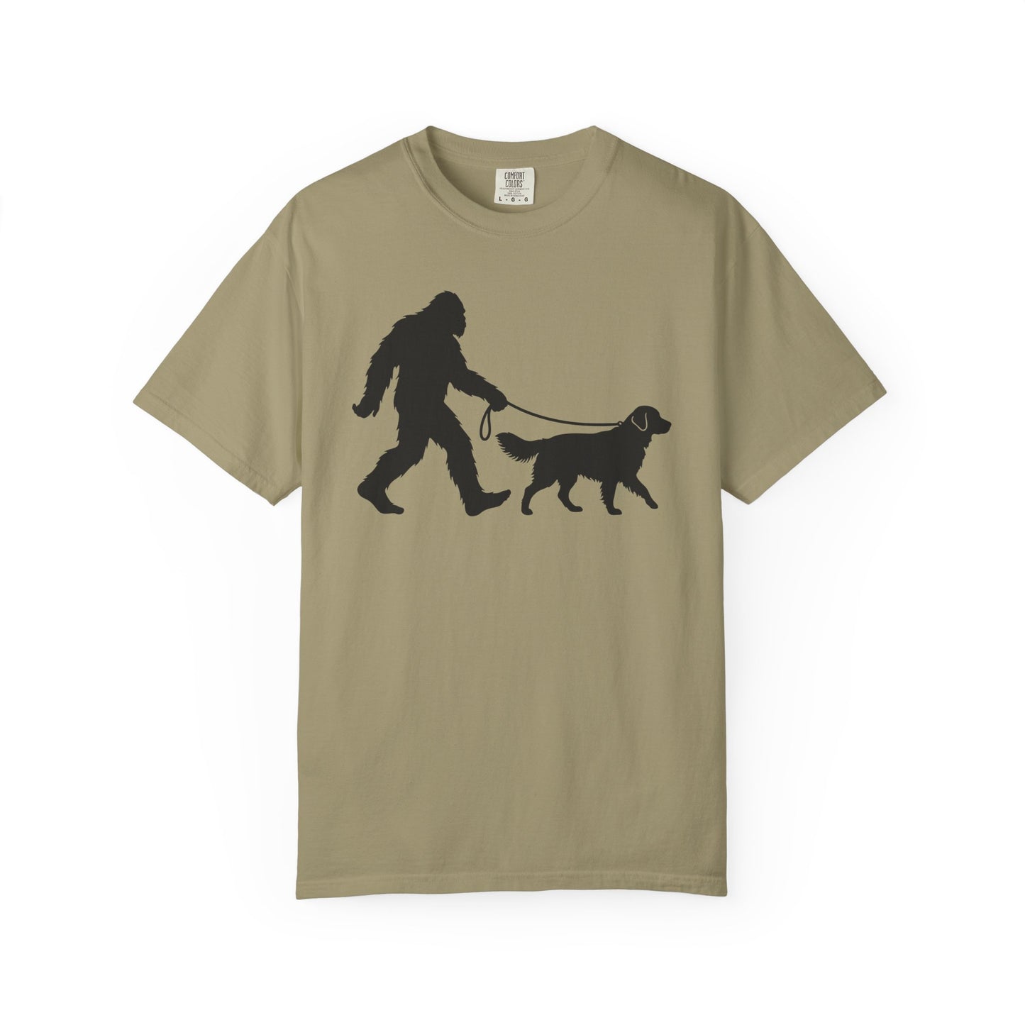 Bigfoot's Golden Retriever T-Shirt in Khaki from When Dogs Fly