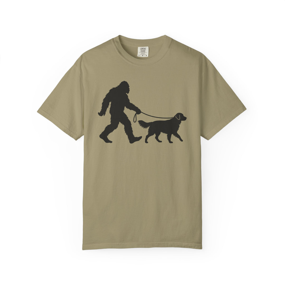 Bigfoot's Golden Retriever T-Shirt in Khaki from When Dogs Fly