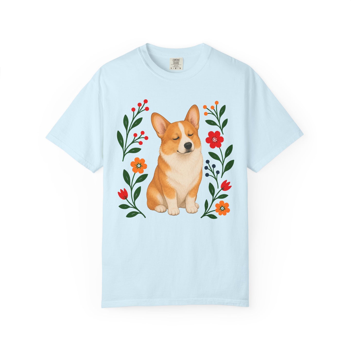 Wildflower Daydreaming Corgi T-Shirt