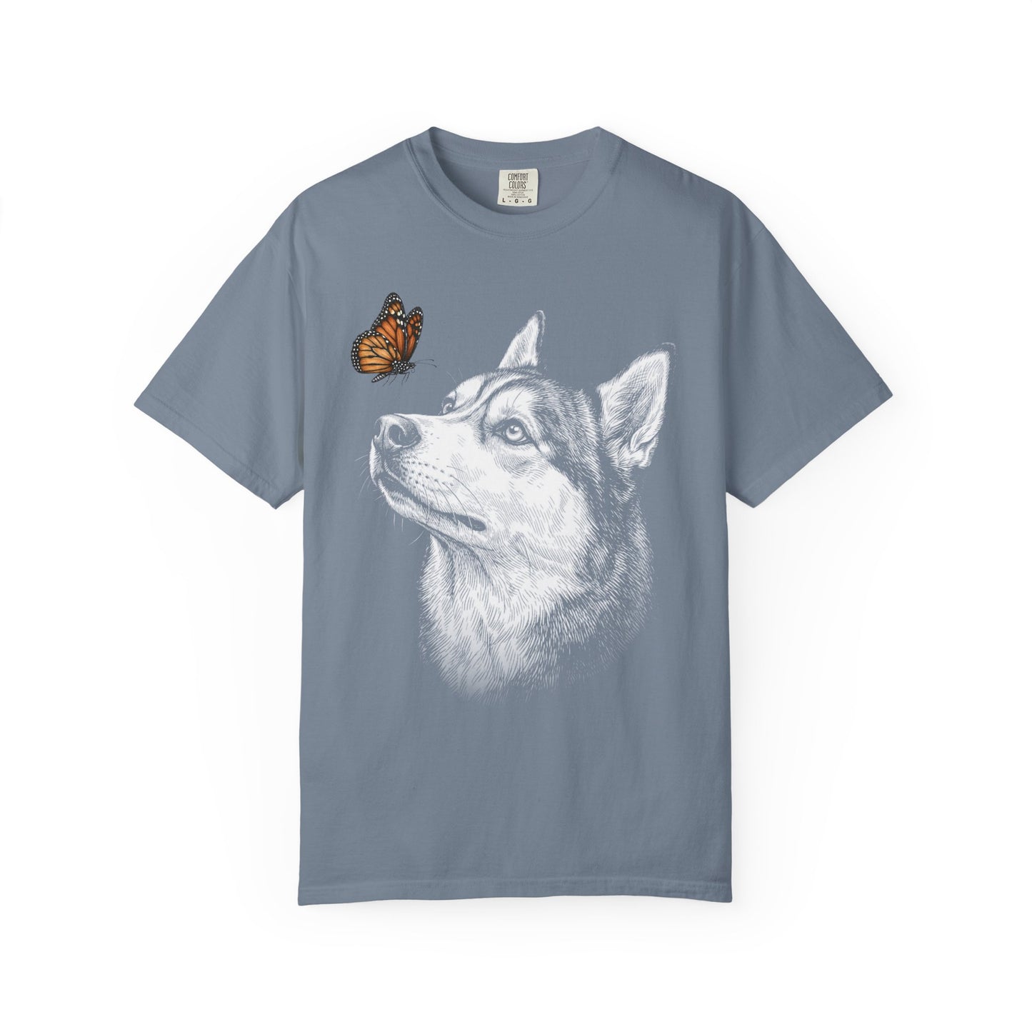 Hello Butterfly Siberian Husky T-Shirt