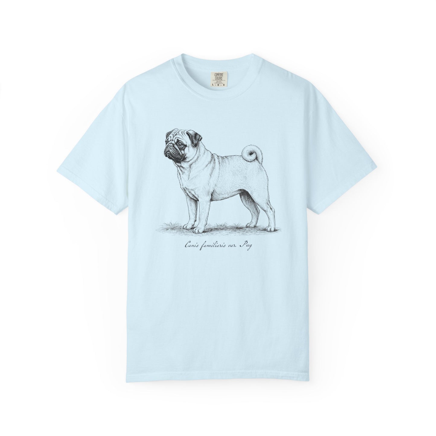 Naturalist’s Notes Pug T-Shirt from When Dogs Fly