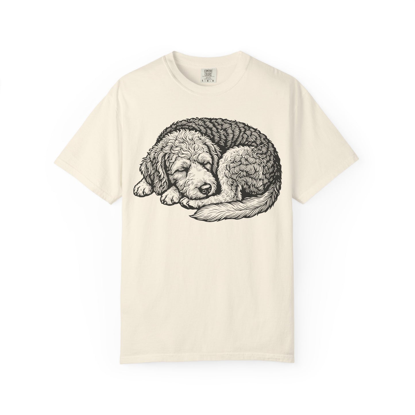 Cozy Nap Time Labradoodle T-Shirt in Ivory from When Dogs Fly