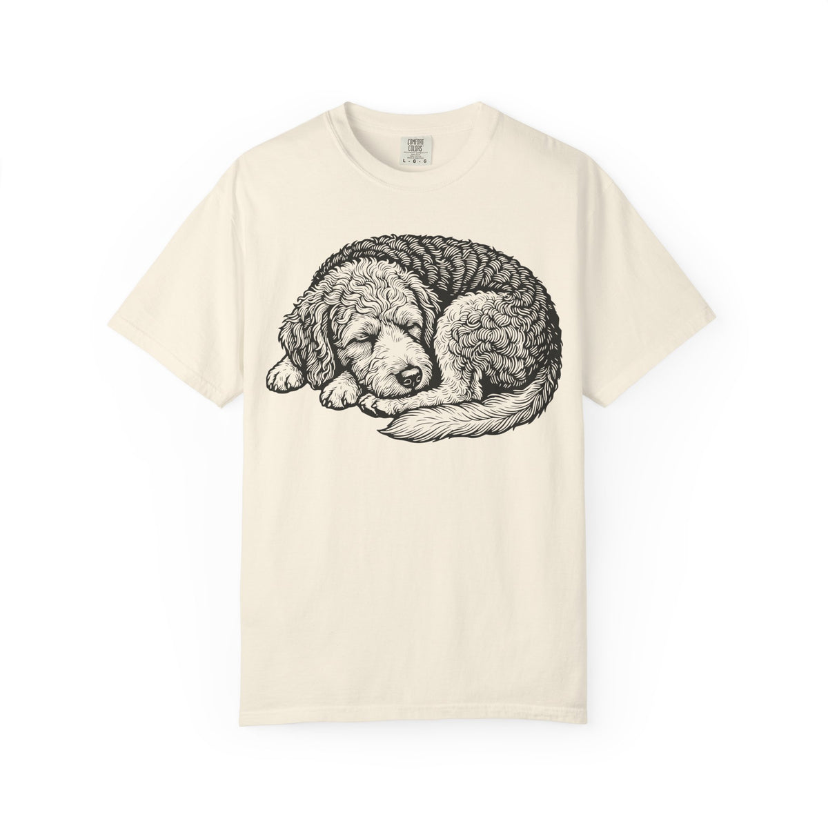 Cozy Nap Time Labradoodle T-Shirt in Ivory from When Dogs Fly