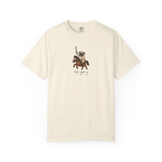 For Glory Pug T-Shirt in Ivory from When Dogs Fly