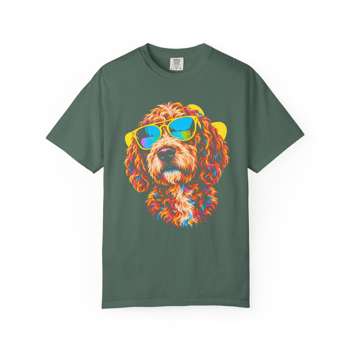 Pawsitively Stylish Labradoodle T-Shirt in Blue Spruce from When Dogs Fly