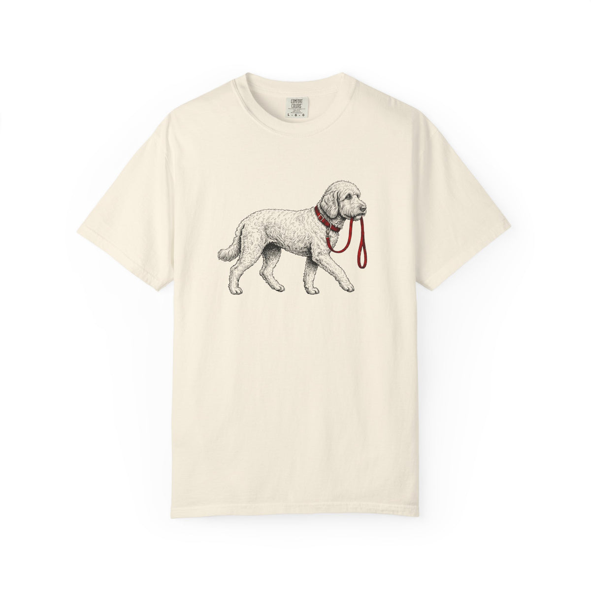 Never Walk Alone Labradoodle T-Shirt in Ivory from When Dogs Fly