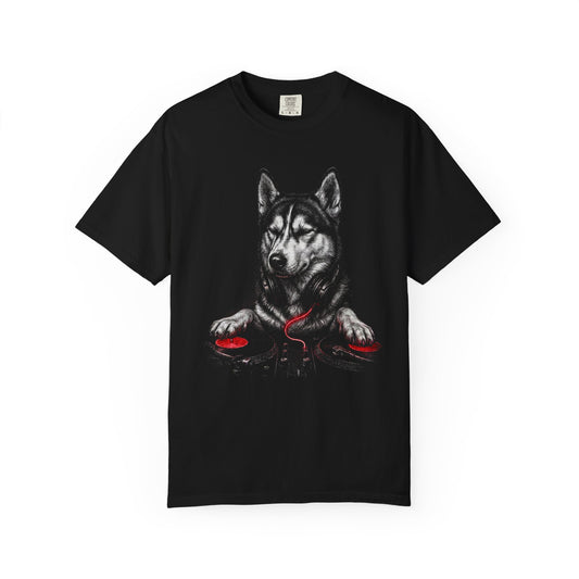 Spin, Sit, Stay Red Mix Siberian Husky T-Shirt from When Dogs Fly