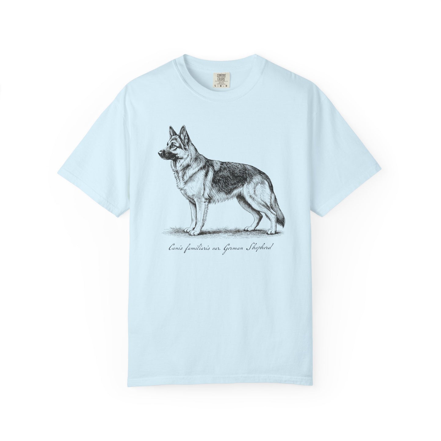 Naturalist’s Notes German Shepherd T-Shirt in Chambray from When Dogs Fly