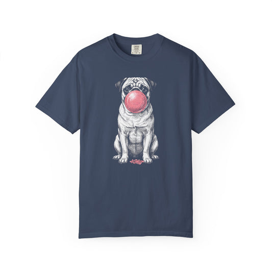 Bubblegum Pug T-Shirt in Midnight from When Dogs Fly