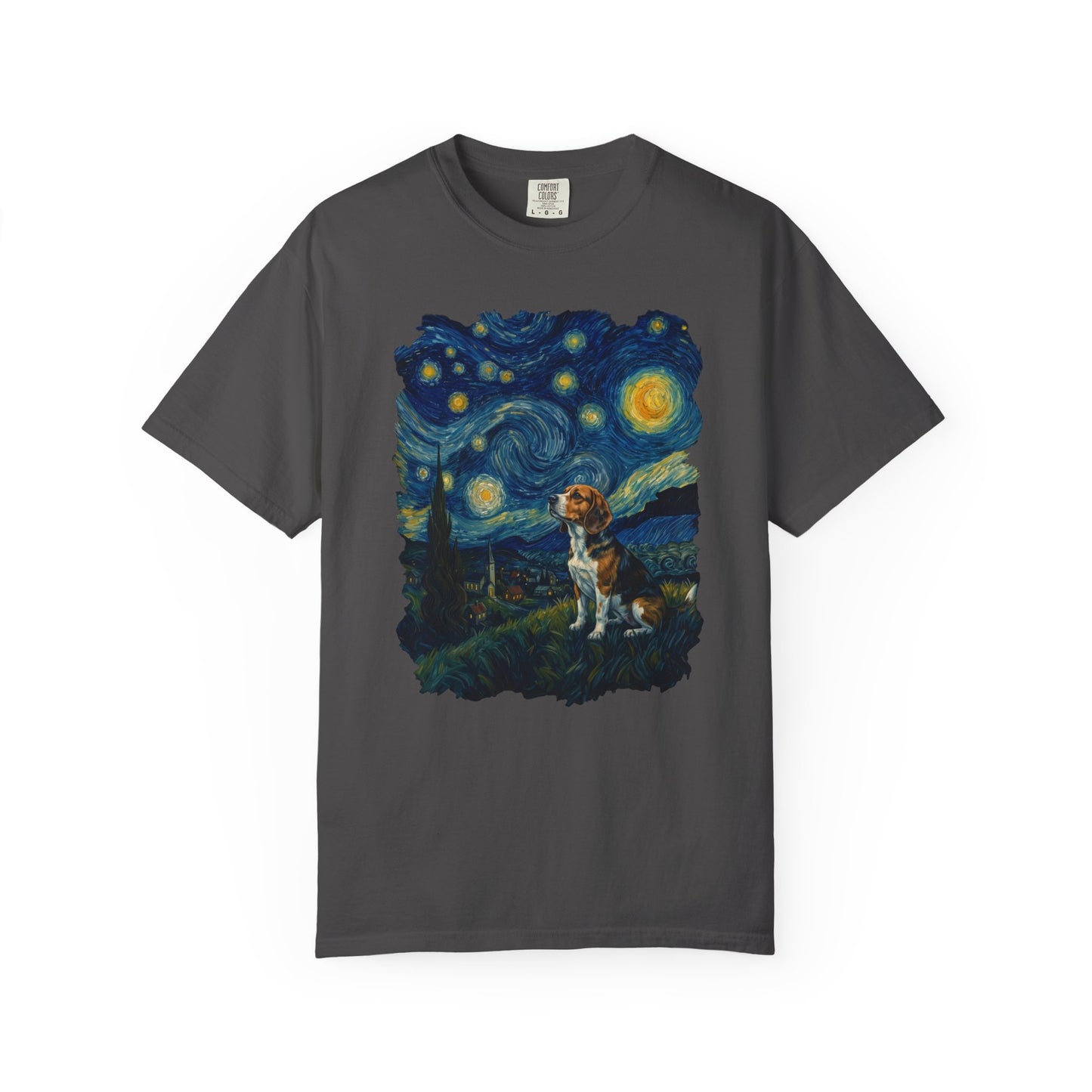 Starry Night Beagle T-Shirt in Graphite from When Dogs Fly