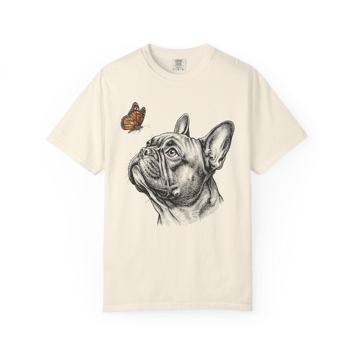 Hello Butterfly French Bulldog T-Shirt in Ivory from When Dogs Fly
