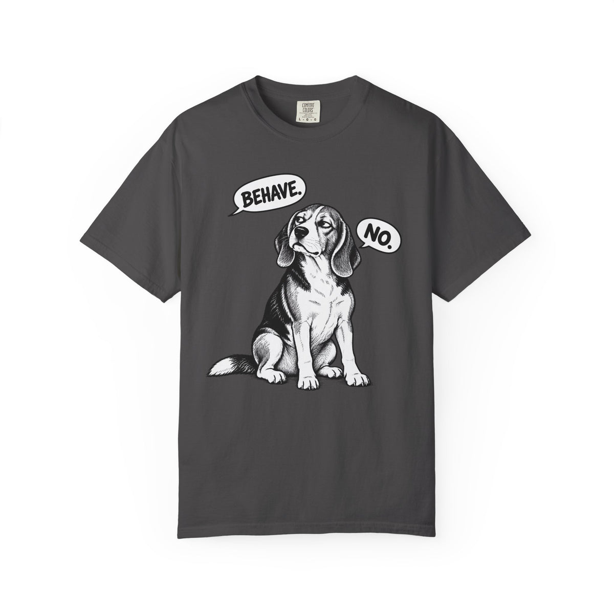 Respectfully, No. Beagle T-Shirt in Graphite from When Dogs Fly