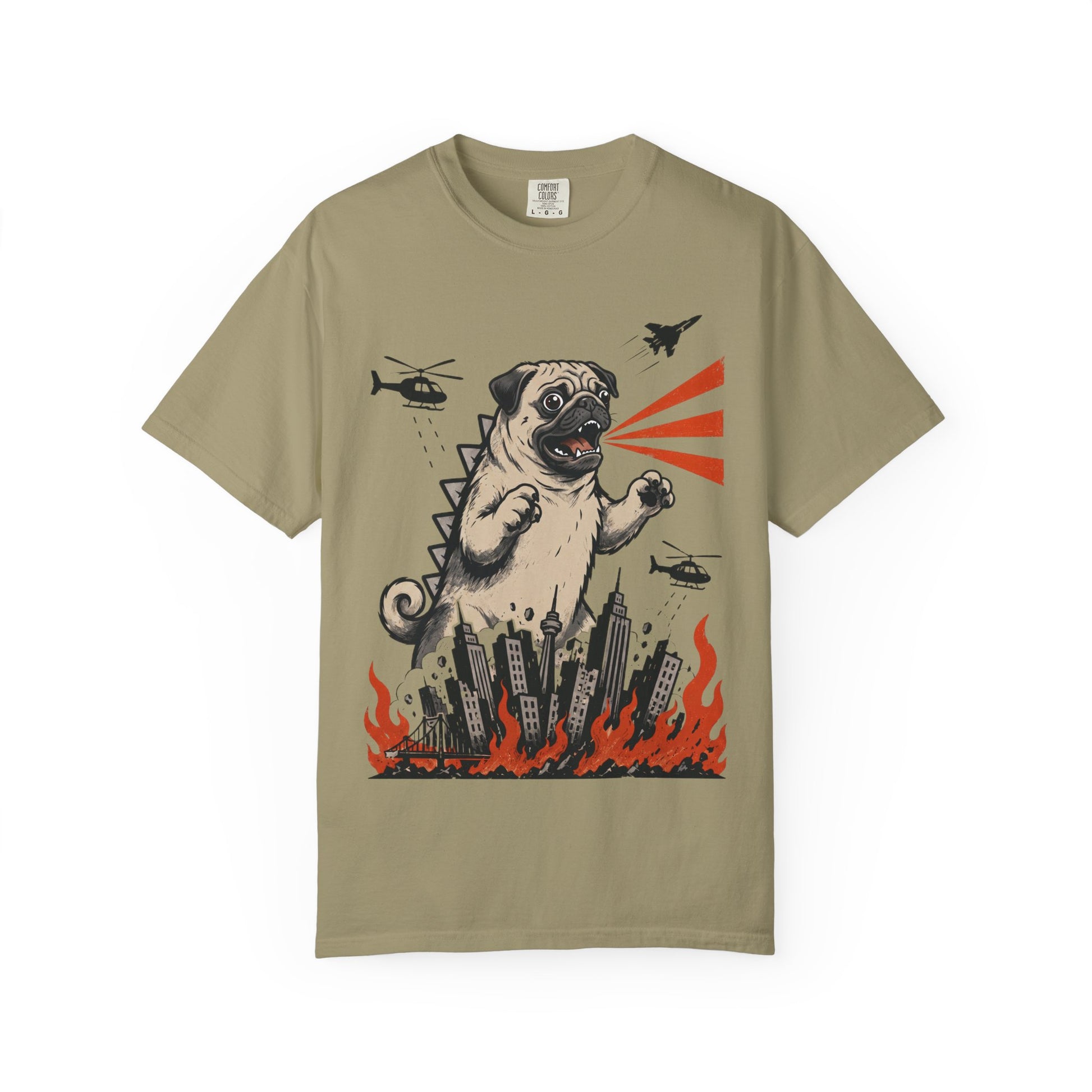 Unleashed Pug T-Shirt in Khaki from When Dogs Fly