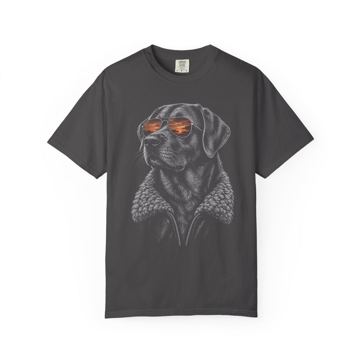 Sunset Aviator Labrador Retriever T-Shirt in Graphite from When Dogs Fly