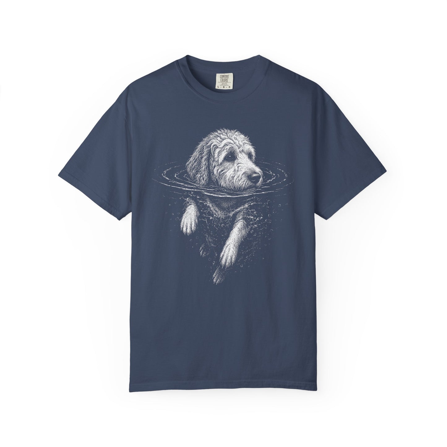Labradoodle Dog Paddle T-Shirt in Midnight from When Dogs Fly