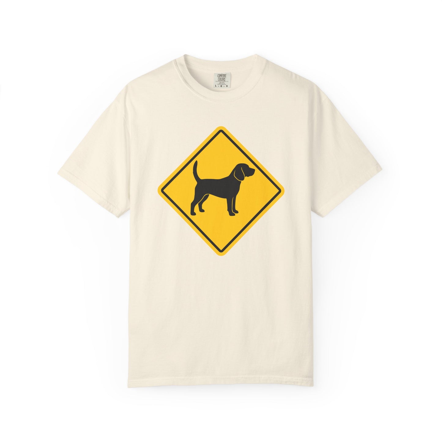 Beagle Dog Crossing T-Shirt in Ivory from When Dogs Fly