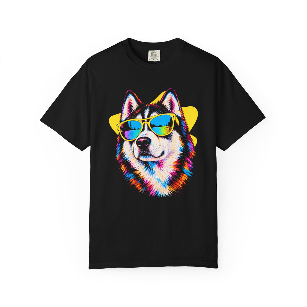 Pawsitively Stylish Siberian Husky T-Shirt in Black from When Dogs Fly