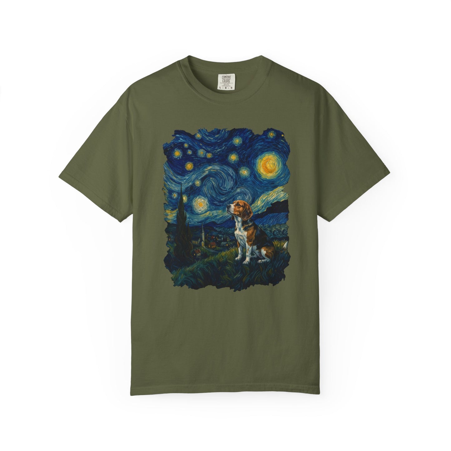 Starry Night Beagle T-Shirt in Hemp from When Dogs Fly