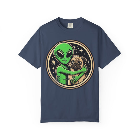 Every Alien Needs a Pug T-Shirt in Midnight from When Dogs Fly