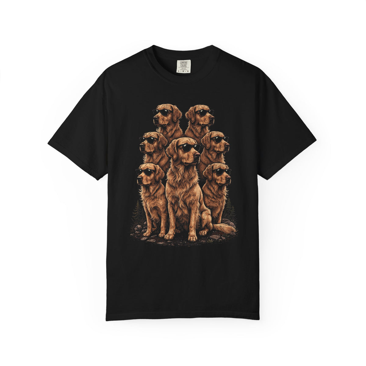 The Golden Retriever Crew T-Shirt in Black from When Dogs Fly