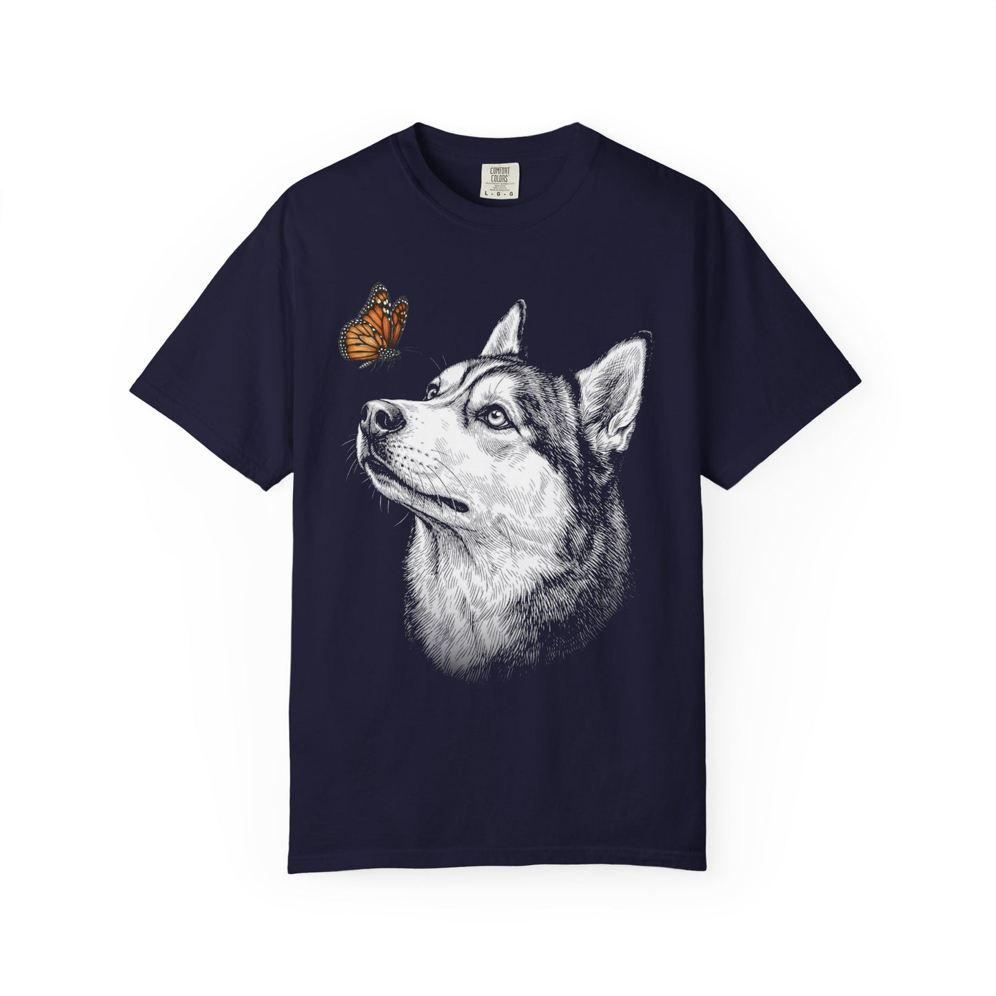 Hello Butterfly Siberian Husky T-Shirt