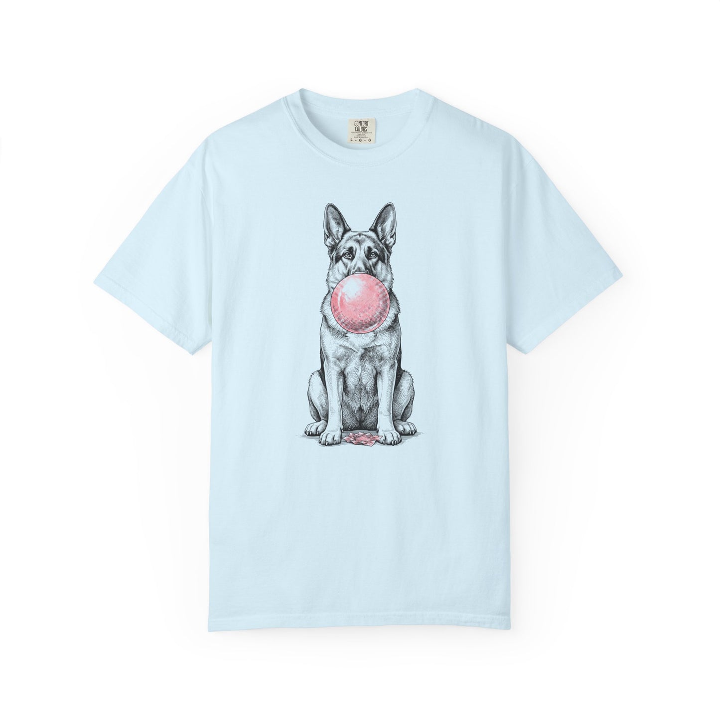 Bubblegum German Shepherd T-Shirt in Chambray from When Dogs Fly
