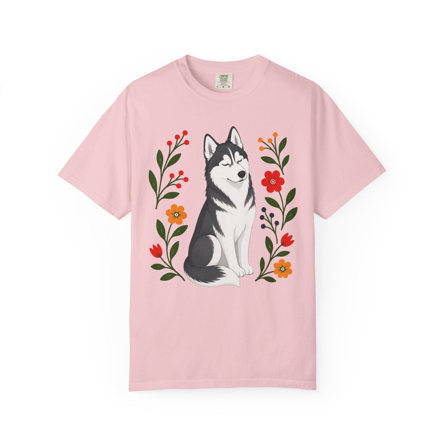 Wildflower Daydreaming Siberian Husky T-Shirt