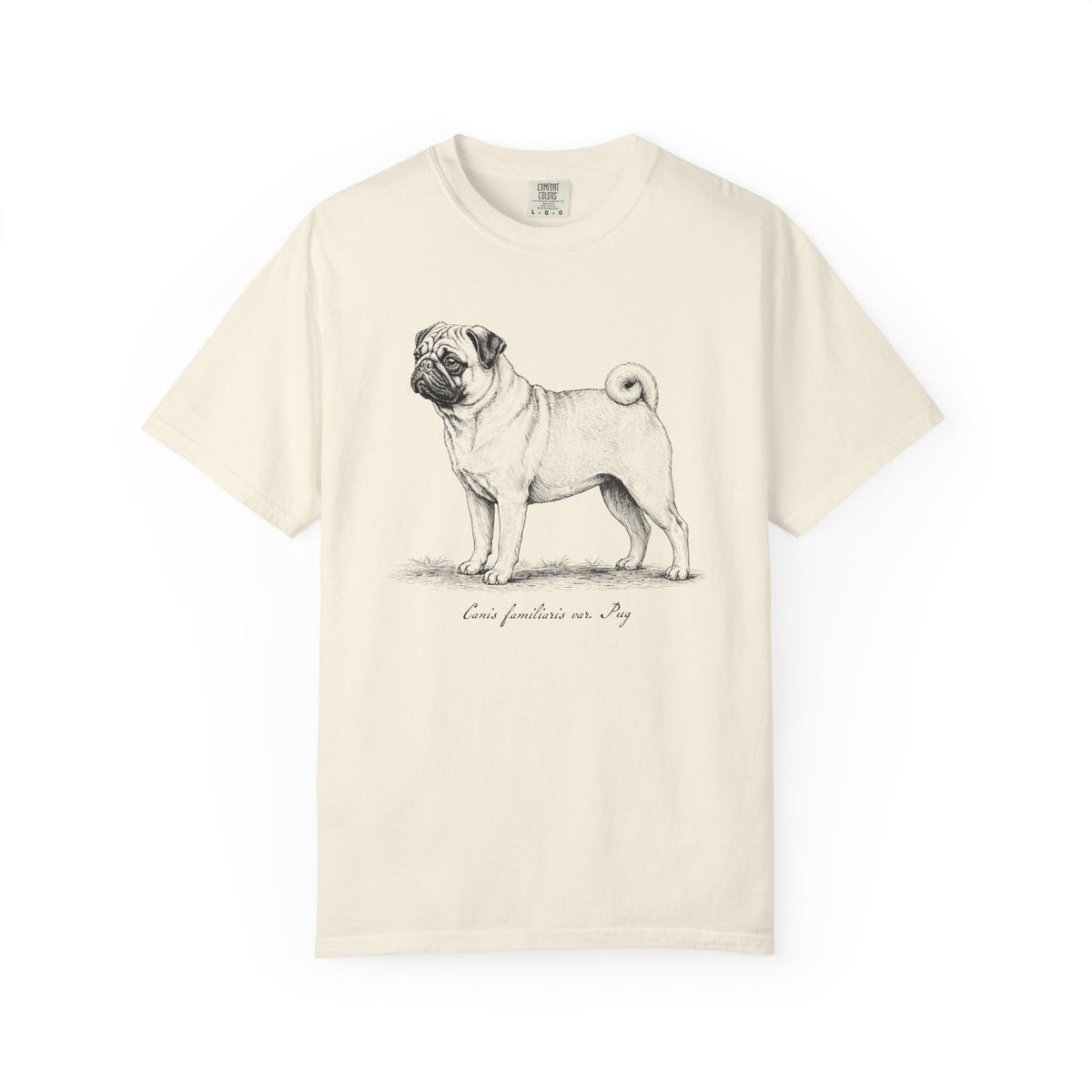 Naturalist’s Notes Pug T-Shirt from When Dogs Fly