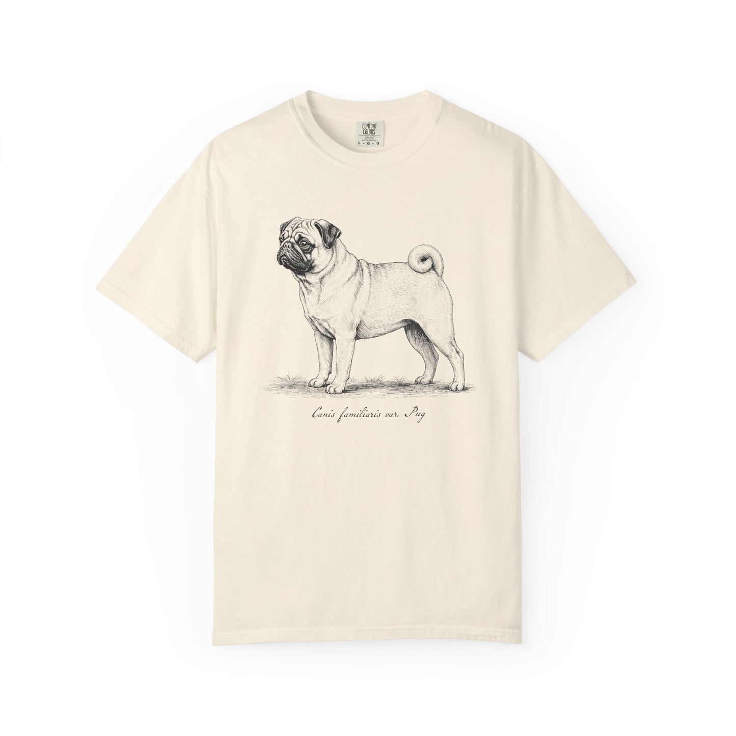 Naturalist’s Notes Pug T-Shirt from When Dogs Fly