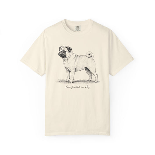 Naturalist’s Notes Pug T-Shirt from When Dogs Fly
