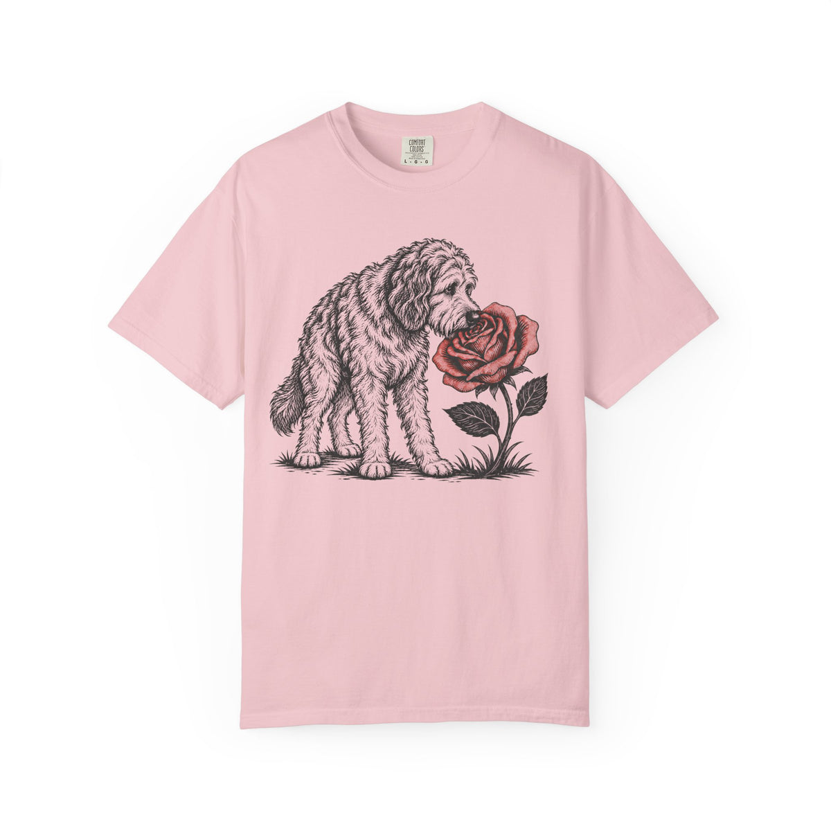 A Nose for Roses Doodle T-Shirt in Blossom from When Dogs Fly