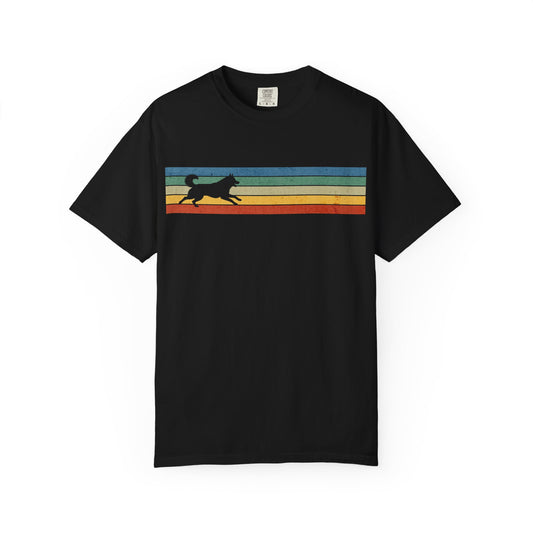 Full Stride Siberian Husky T-Shirt in Black from When Dogs Fly
