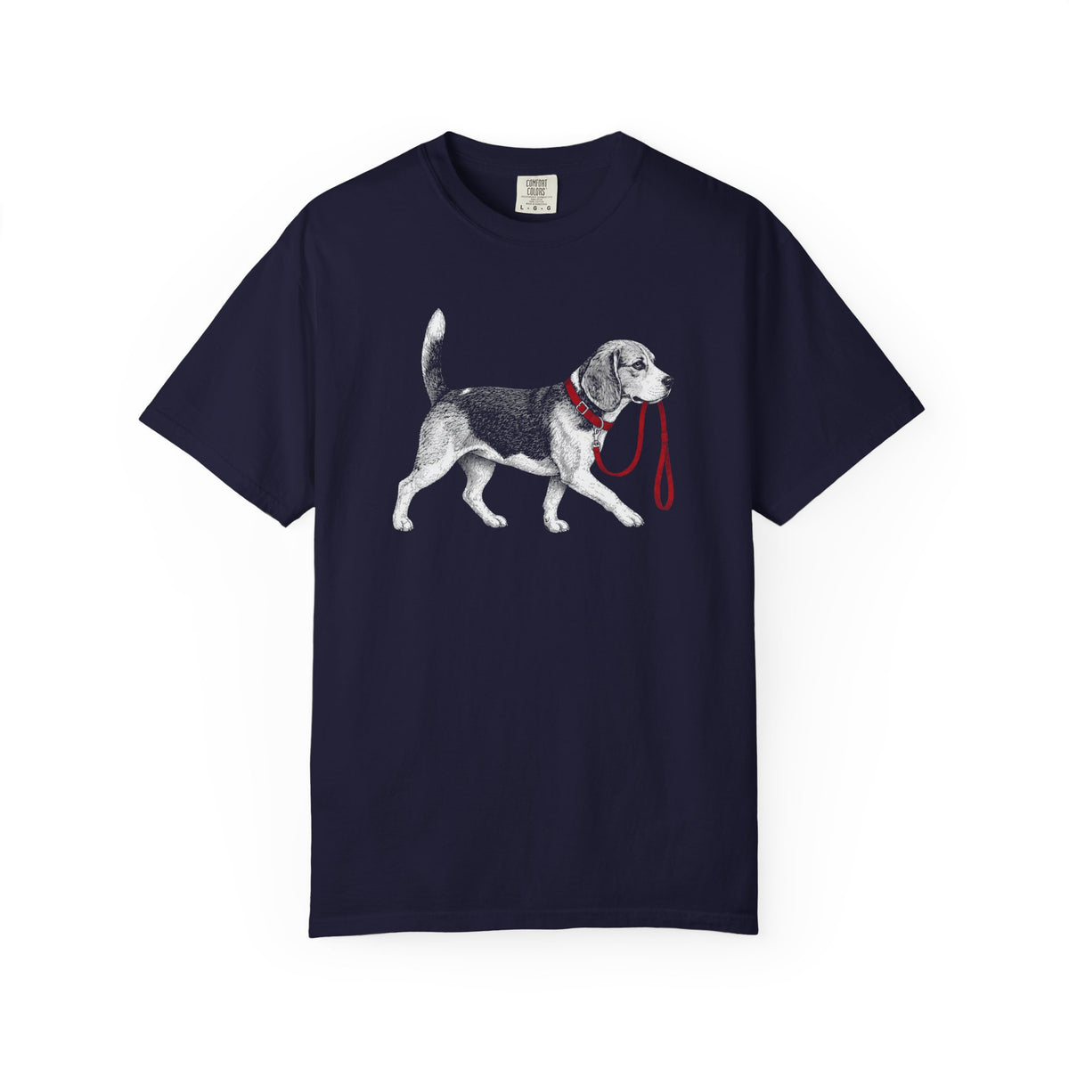 Never Walk Alone Beagle T-Shirt in True Navy from When Dogs Fly