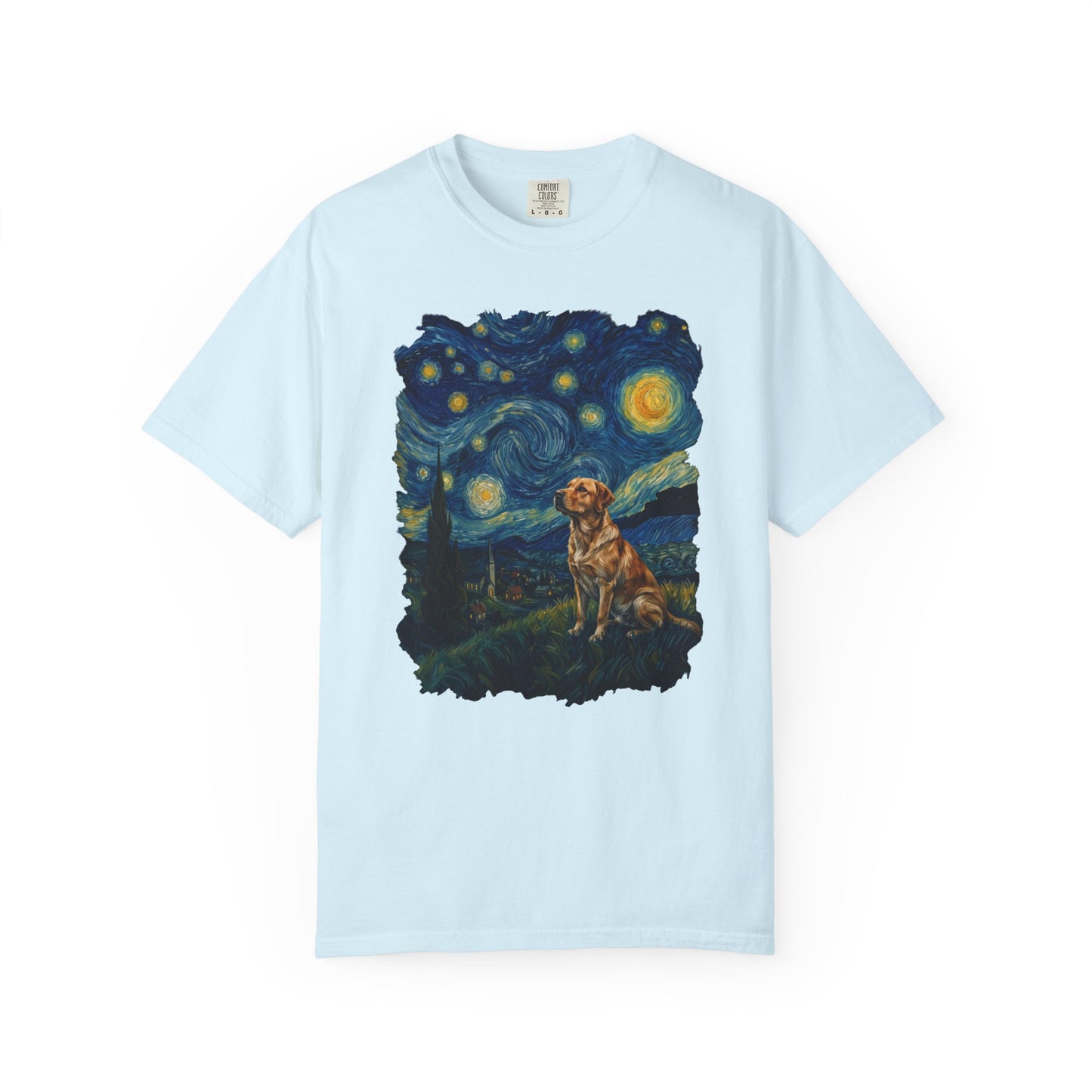 Starry Night Labrador Retriever T-Shirt in Chambray from When Dogs Fly