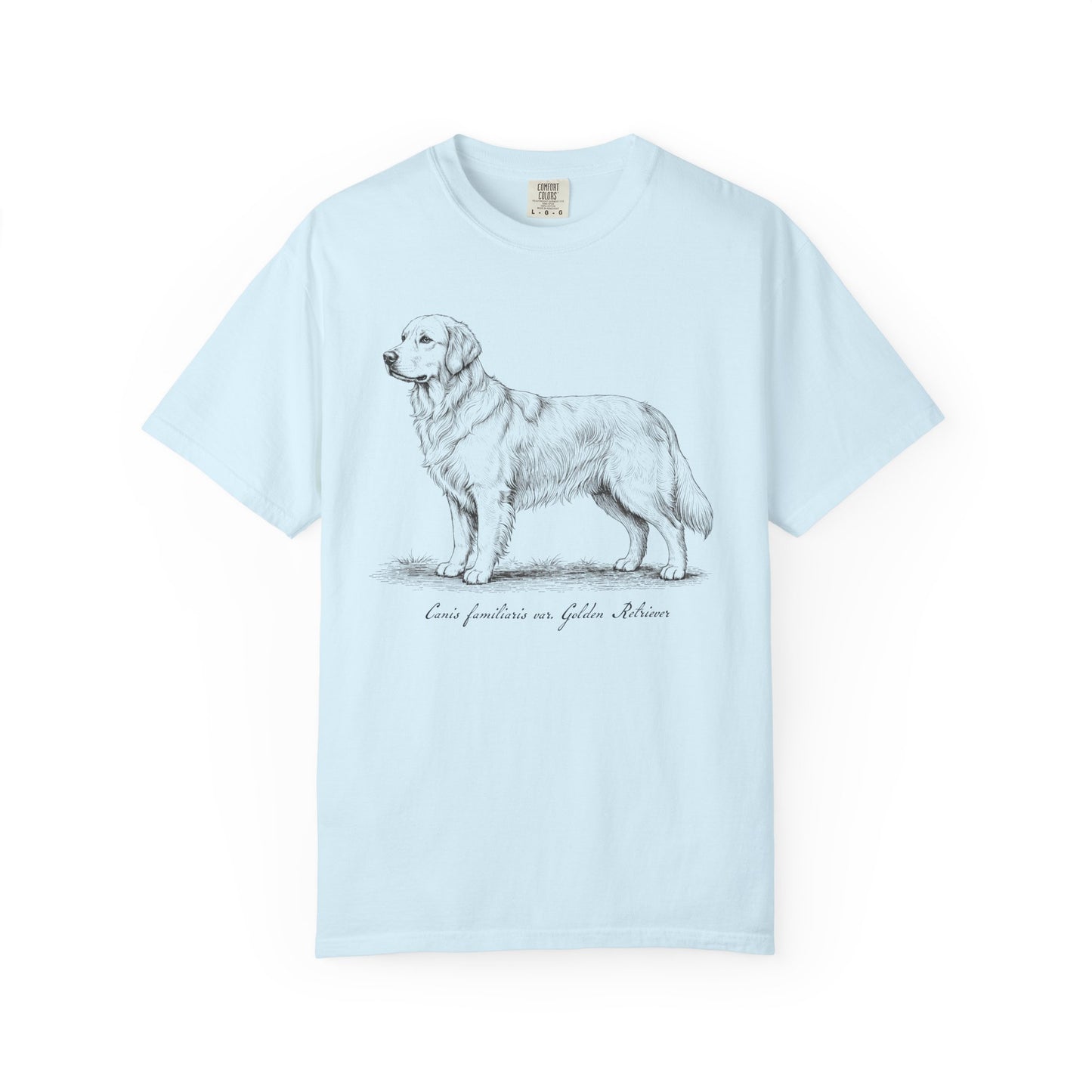 Naturalist’s Notes Golden Retriever T-Shirt in Chambray from When Dogs Fly