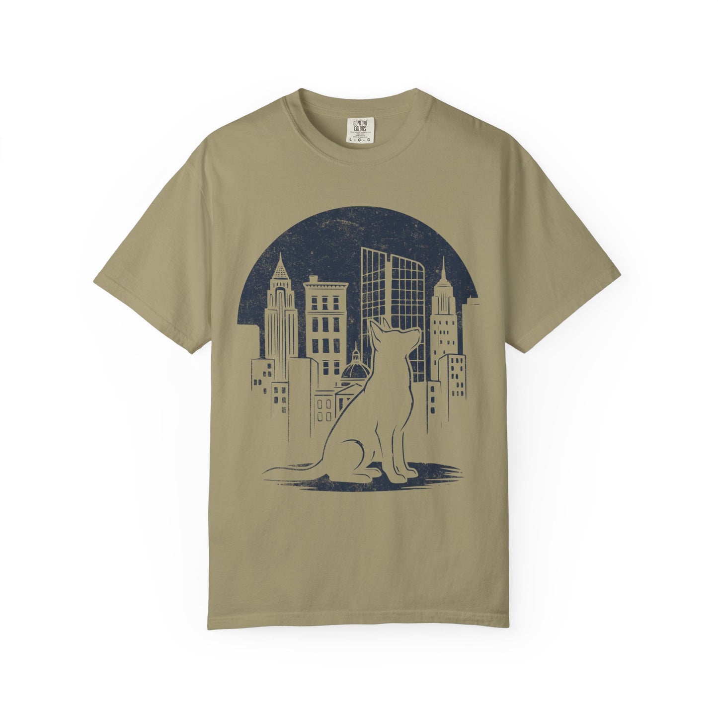 Big City German Shepherd T-Shirt in Khaki from When Dogs Fly
