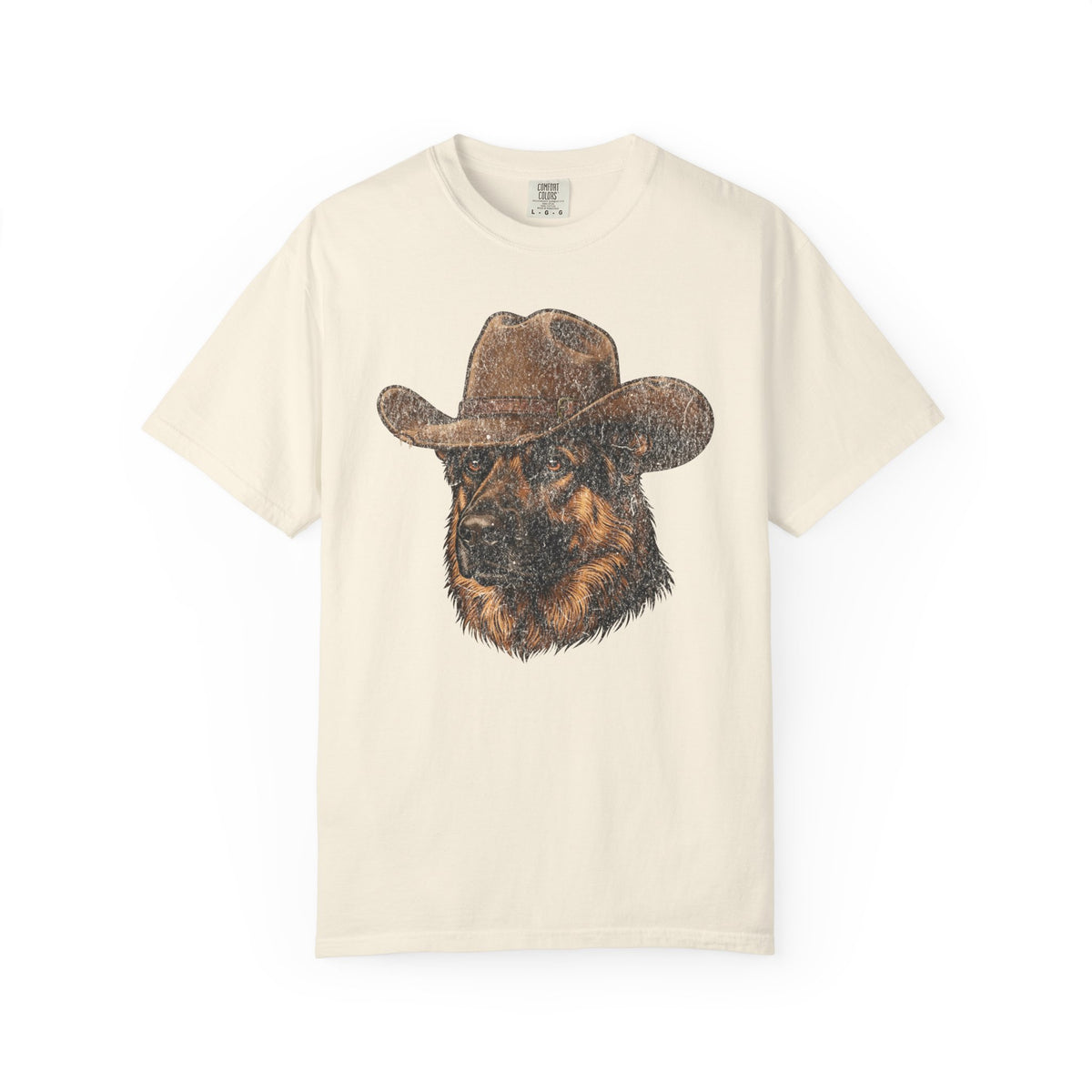 Howdy German Shepherd T-Shirt in Ivory from When Dogs Fly