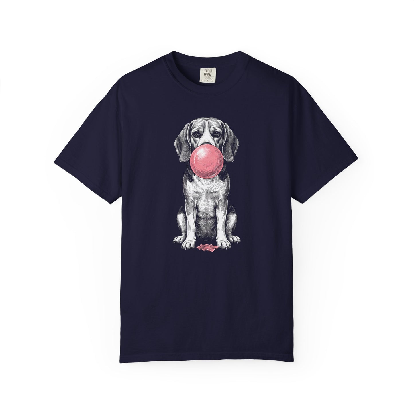 Bubblegum Beagle T-Shirt in True Navy from When Dogs Fly
