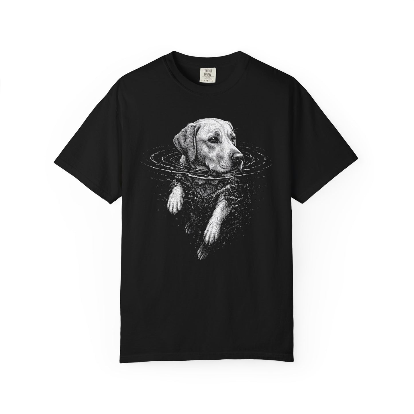Labrador Retriever Dog Paddle T-Shirt in Black from When Dogs Fly