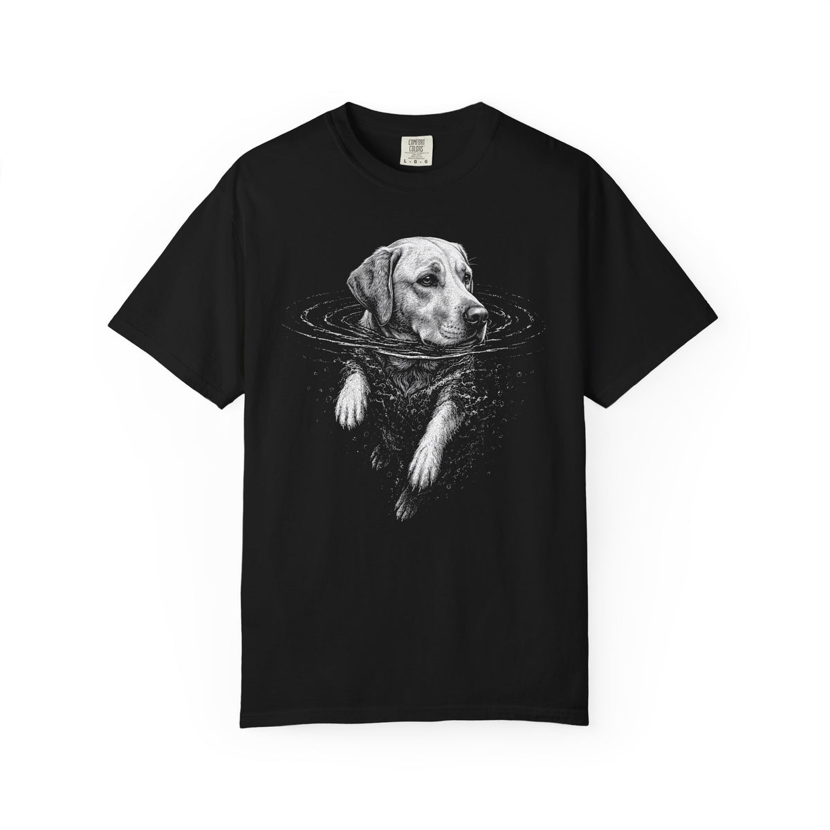 Labrador Retriever Dog Paddle T-Shirt in Black from When Dogs Fly