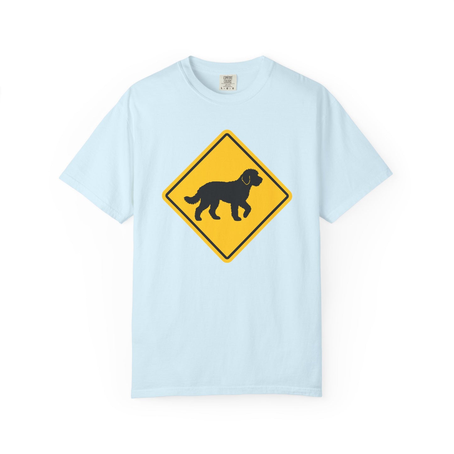 Labradoodle Dog Crossing T-Shirt in Chambray from When Dogs Fly