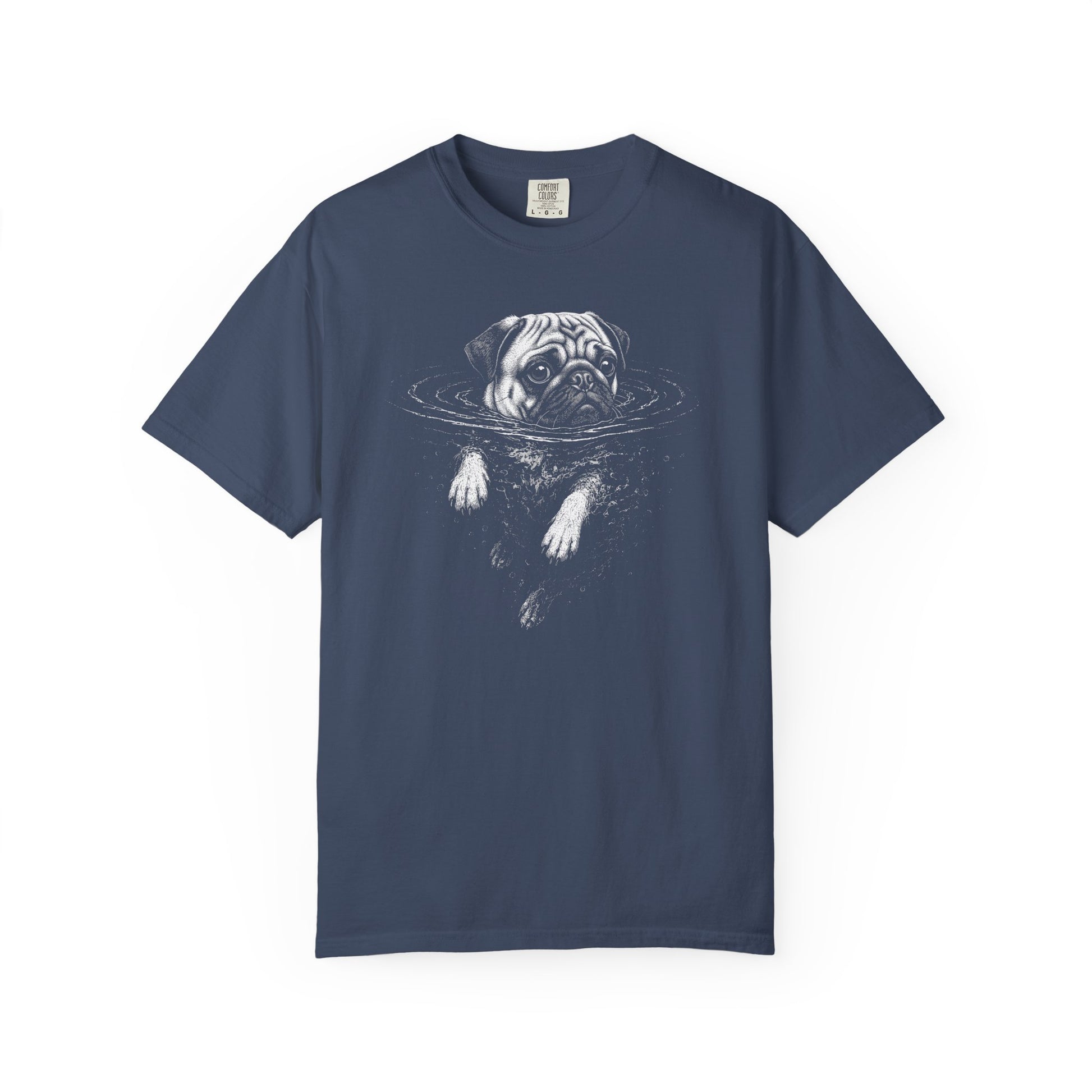 Pug Dog Paddle T-Shirt in Midnight from When Dogs Fly