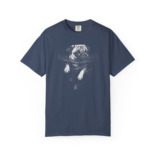 Pug Dog Paddle T-Shirt in Midnight from When Dogs Fly