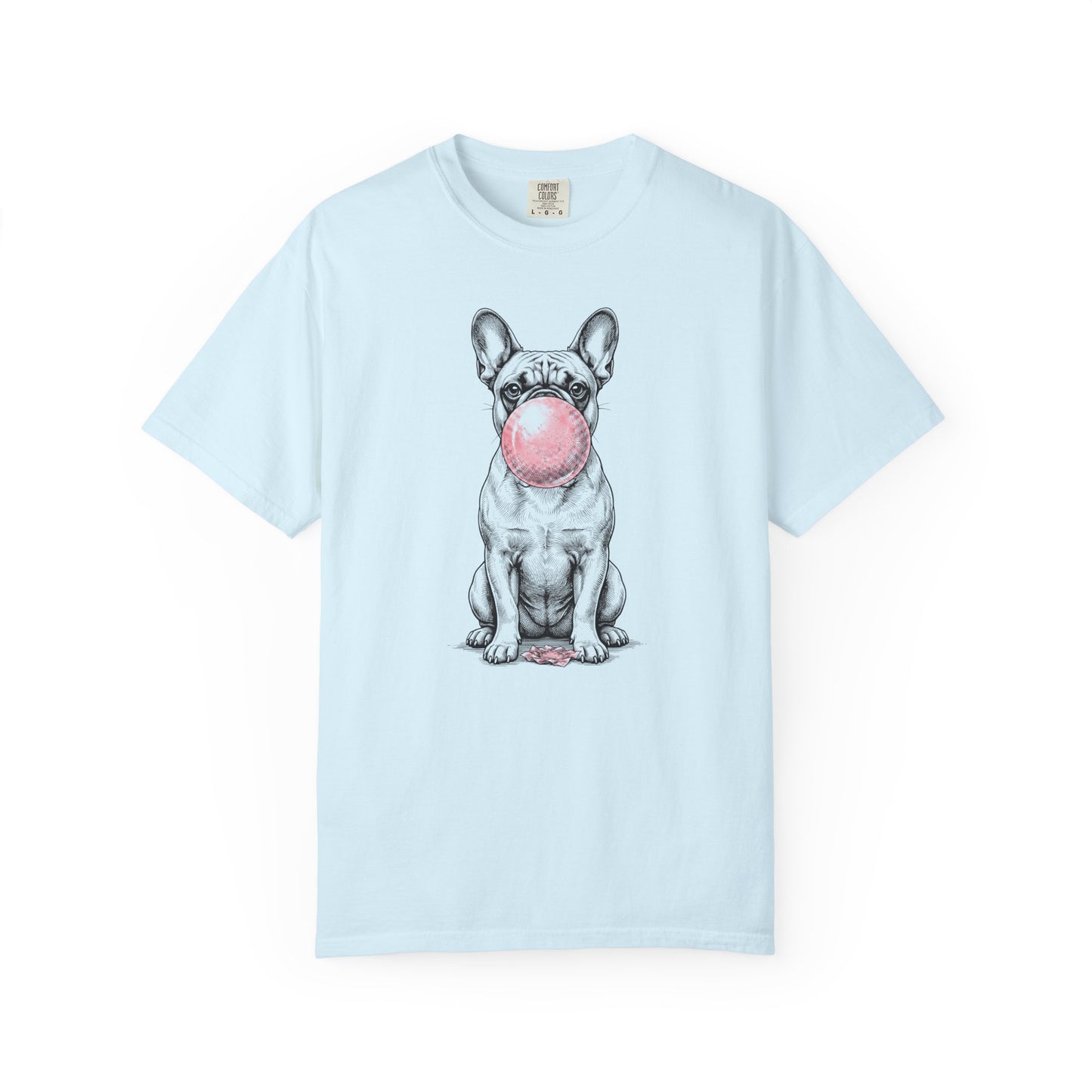 Bubblegum French Bulldog T-Shirt in Chambray from When Dogs Fly