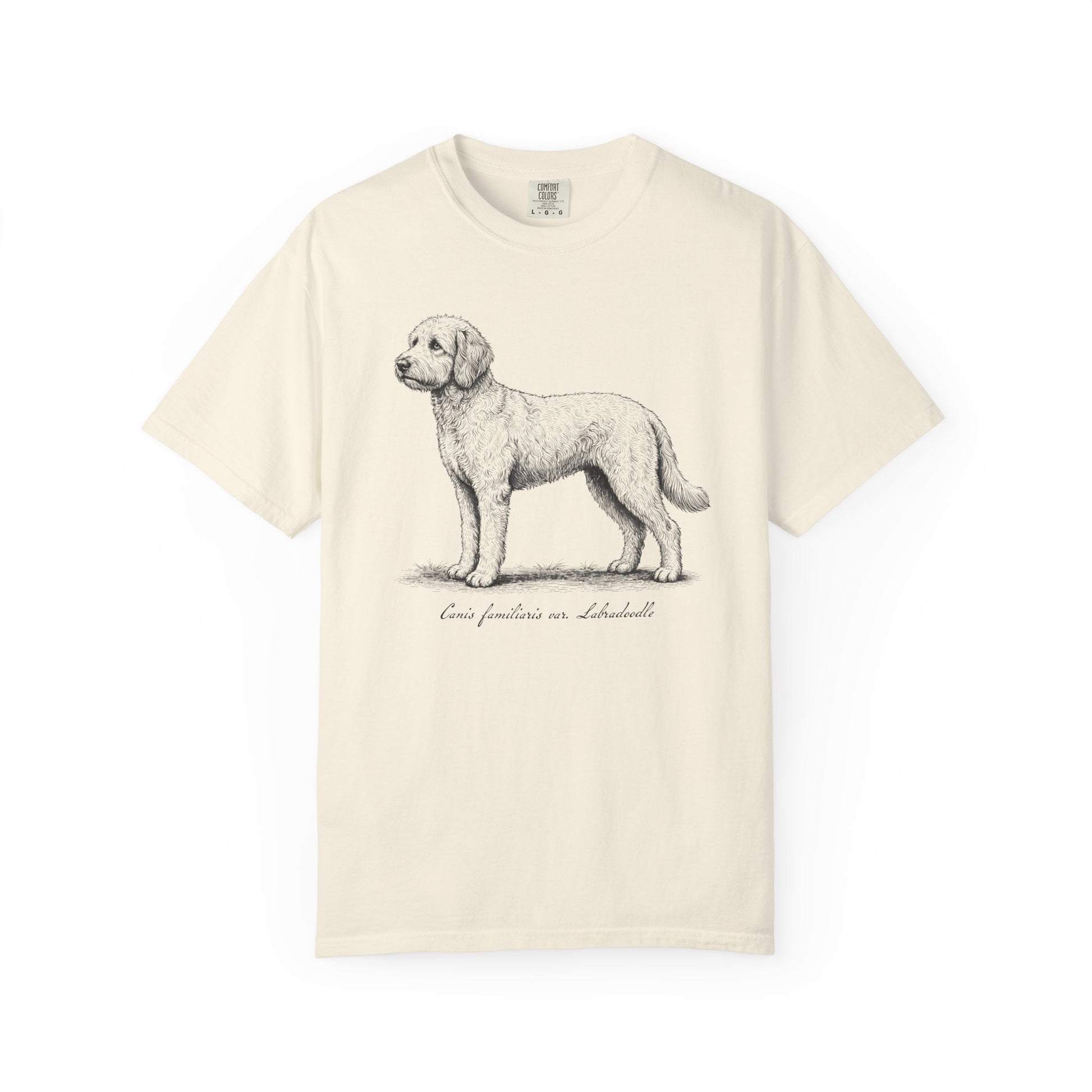 Naturalist’s Notes Labradoodle T-Shirt in Ivory from When Dogs Fly