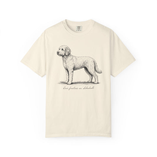 Naturalist’s Notes Labradoodle T-Shirt in Ivory from When Dogs Fly